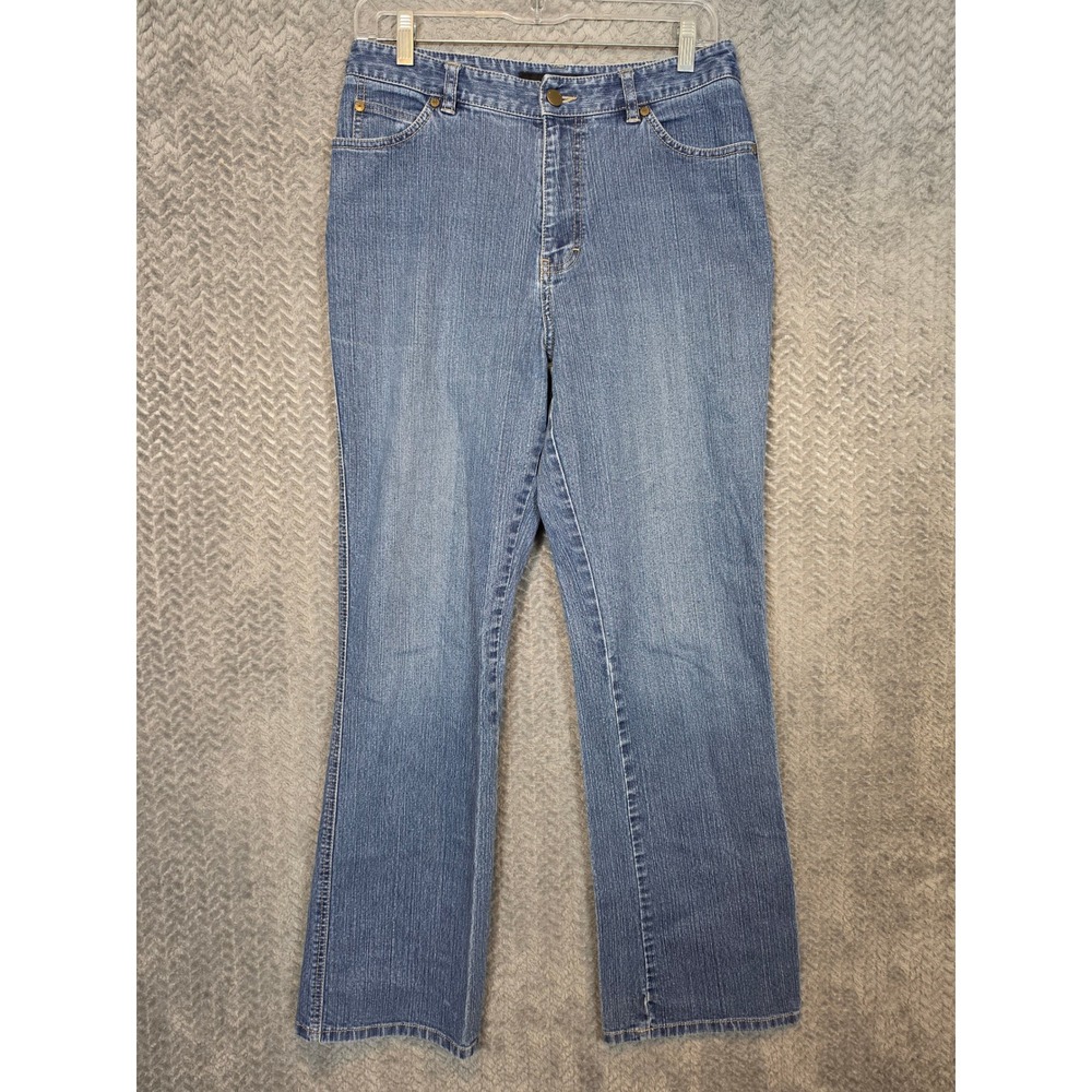Vintage Calvin Klein Jeans Women Size 8 Blue Flare High Rise Stretch Denim Pants